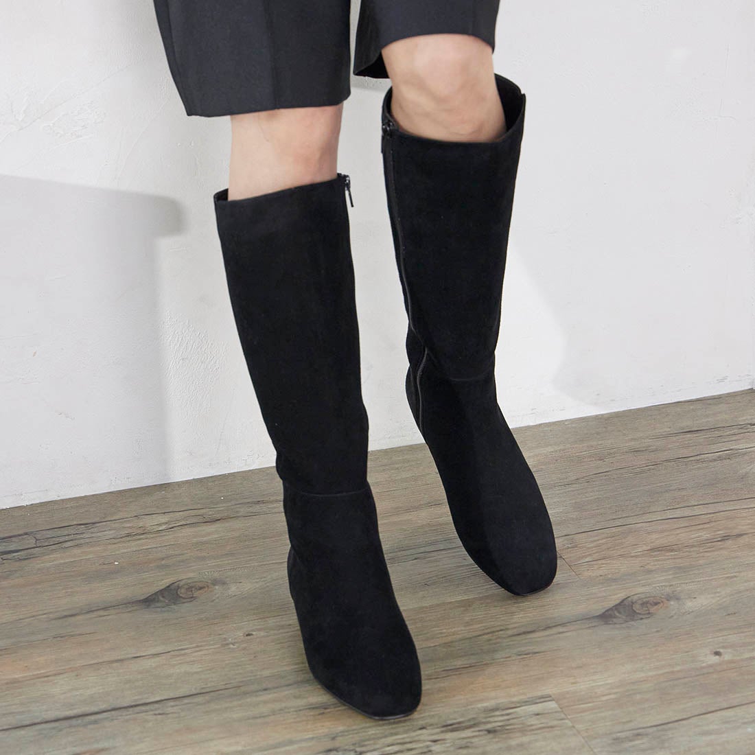 リズ ラフィーネ Riz raffinee メタルパーツスクエアトゥロングブーツ