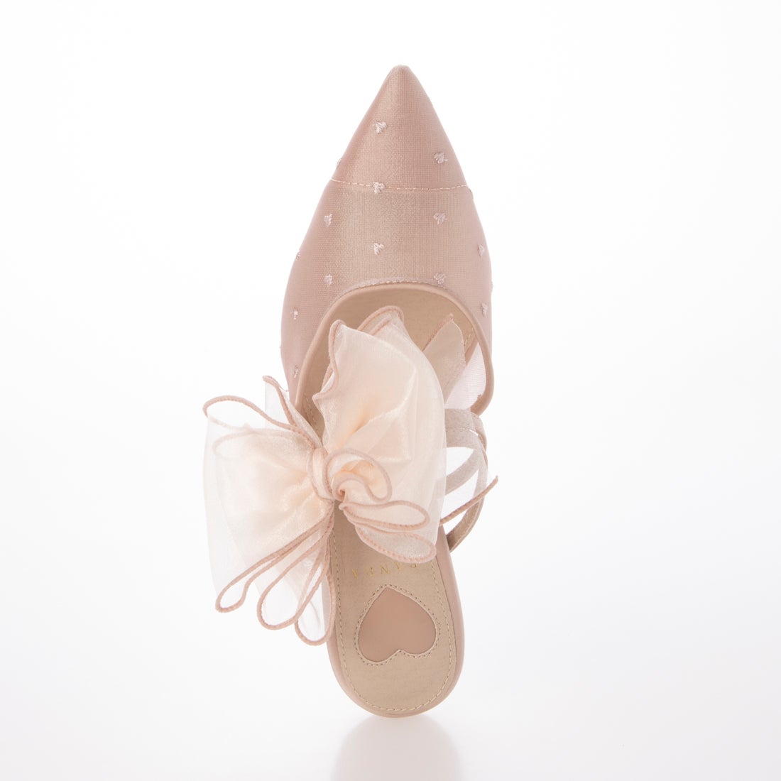 ランダ RANDA 【HEART COLLECTION】シフォンリボンハートミュール