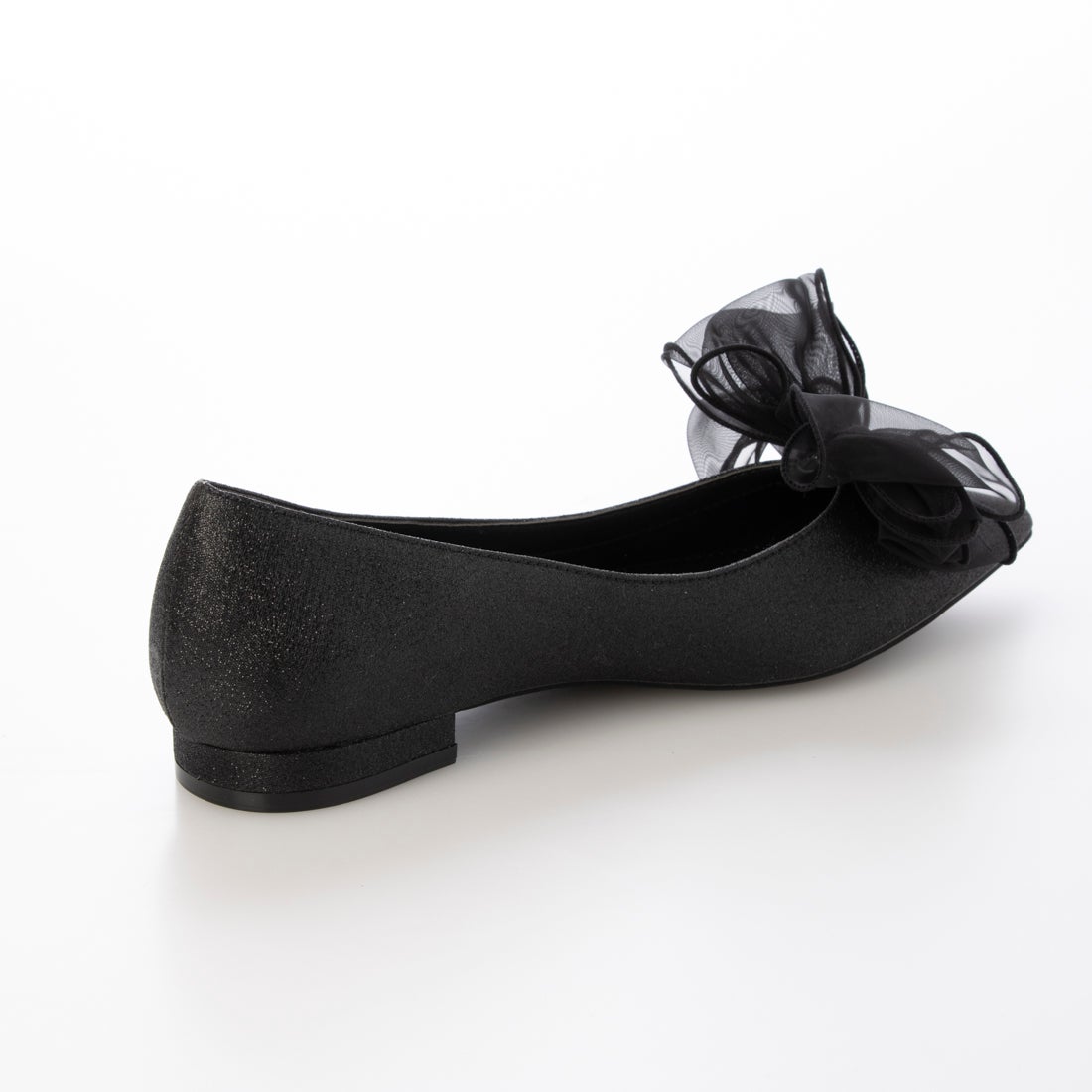 ランダ RANDA 2WAY リボンラメフラットパンプス （BLACK