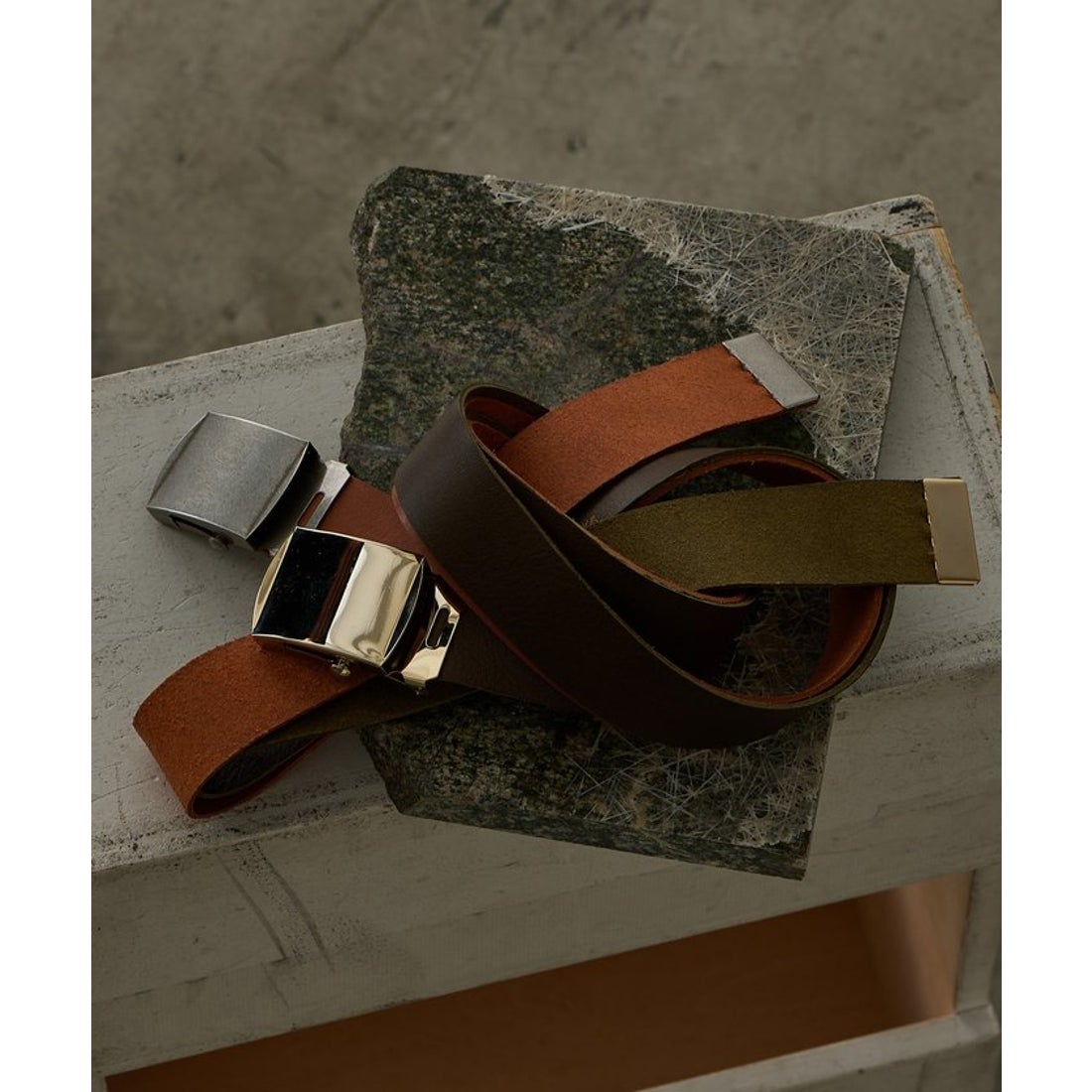 ウィムガゼット Whim Gazette 【Hoaw.】レザーガチャベルト （brown