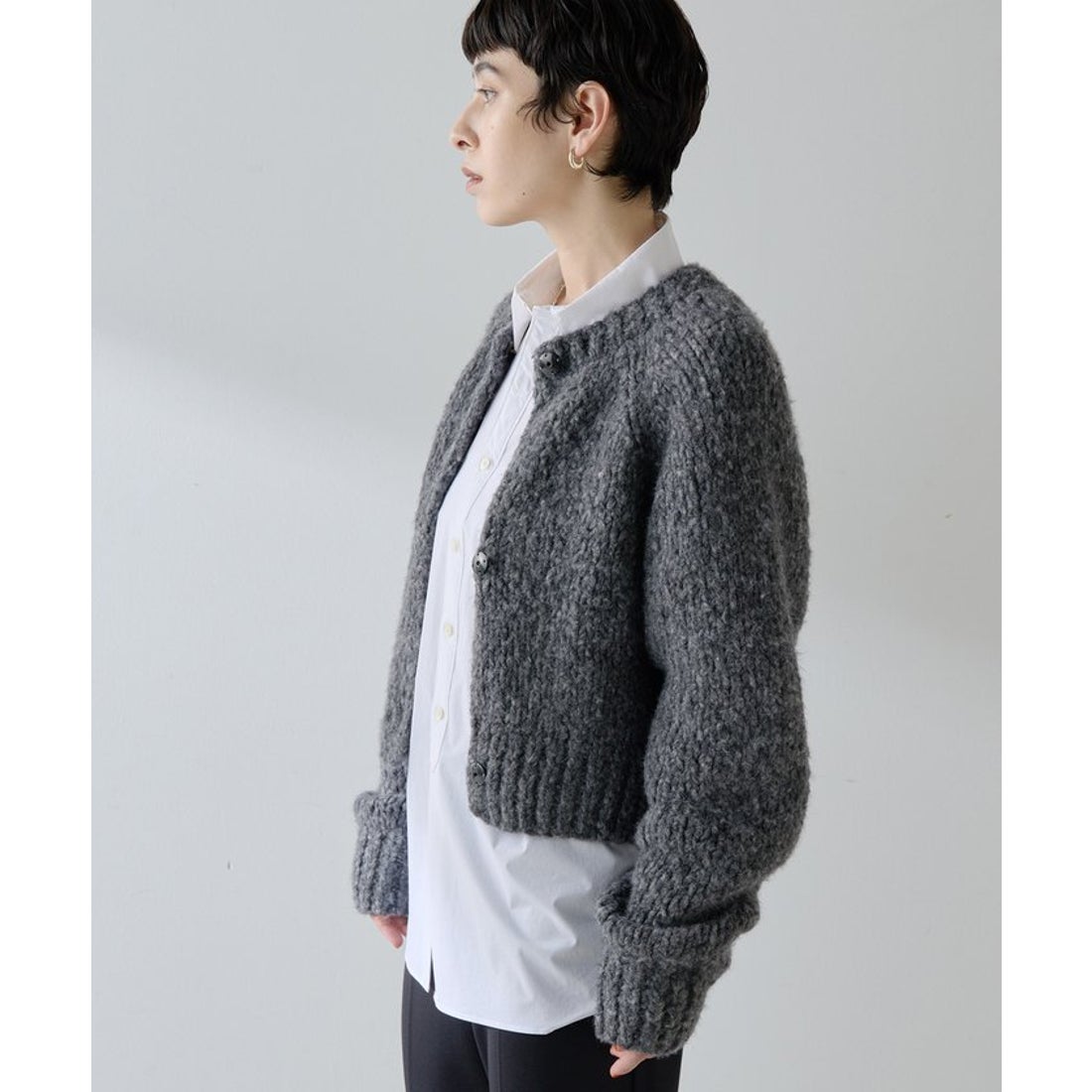 ウィムガゼット Whim Gazette ハンドニットカーディガン （pink） -靴