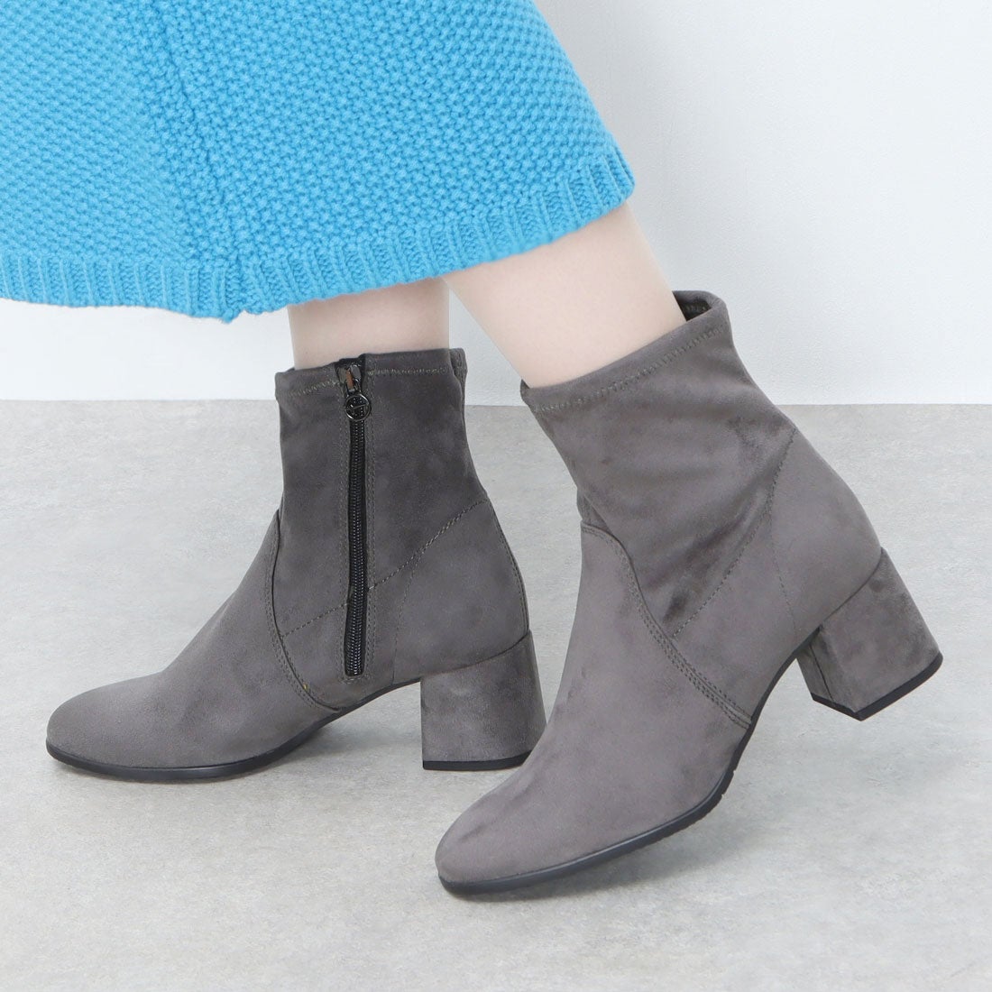 タマリス Tamaris チャンキーヒールショートブーツ （グレースウェード