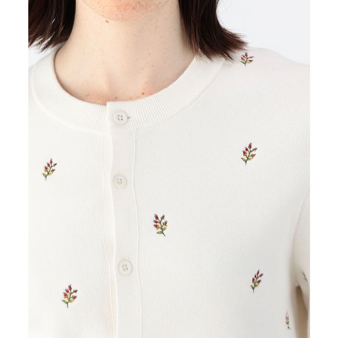 キャバン CABaN CABaN コットンカシミヤ フラワーエンブロイダリー