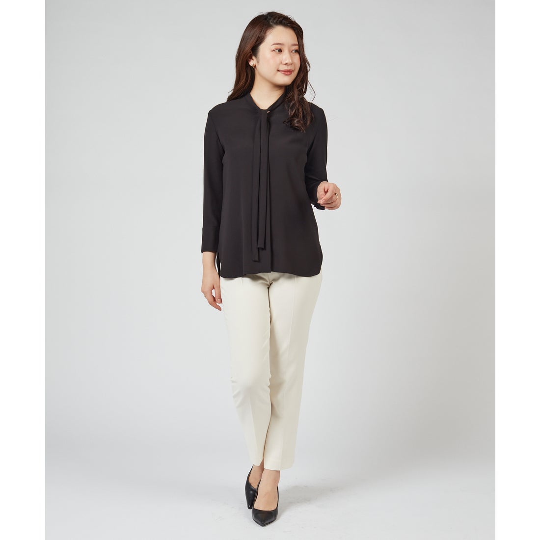 セオリー Theory ブラウス PRIME GGT TIE BLOUSE （オフホワイト