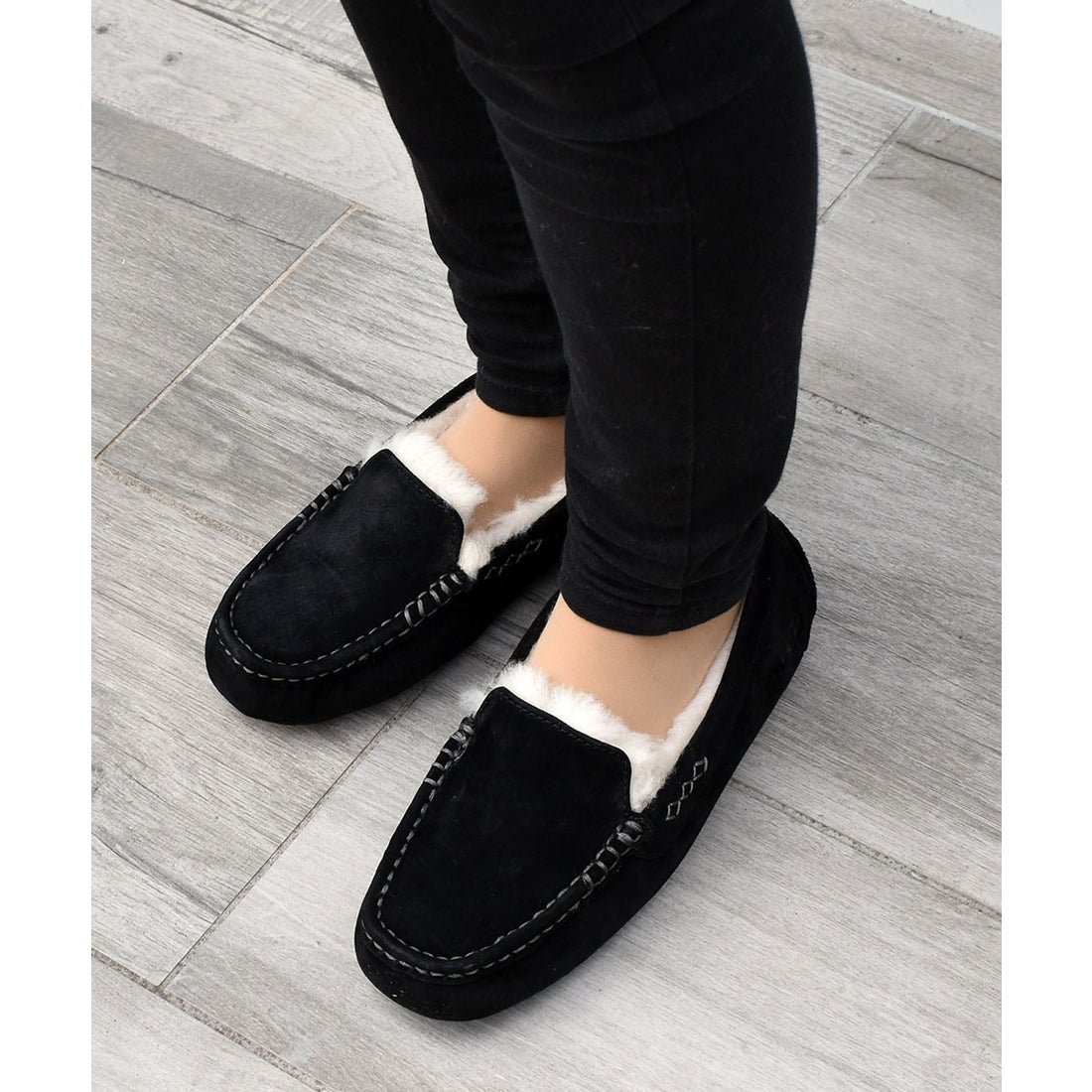 アグ UGG ANSLEY ウールボア スリッポン ローファー モカシン