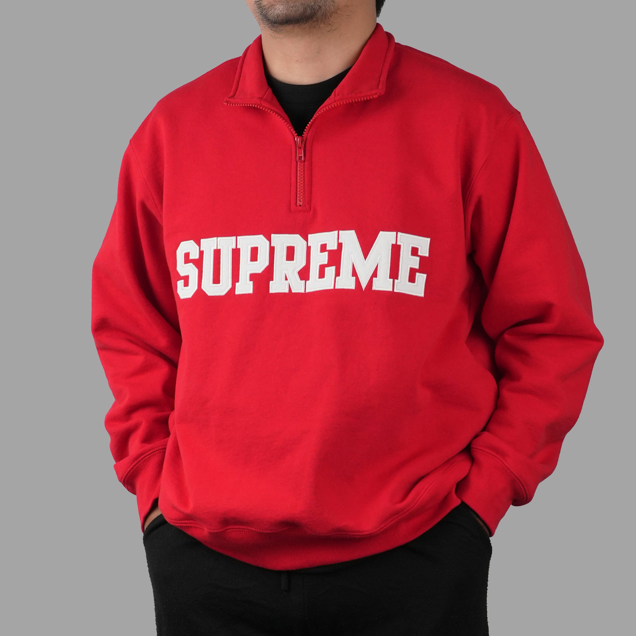 Supreme Collegiate Half Zip Pullover Red | Senikersku