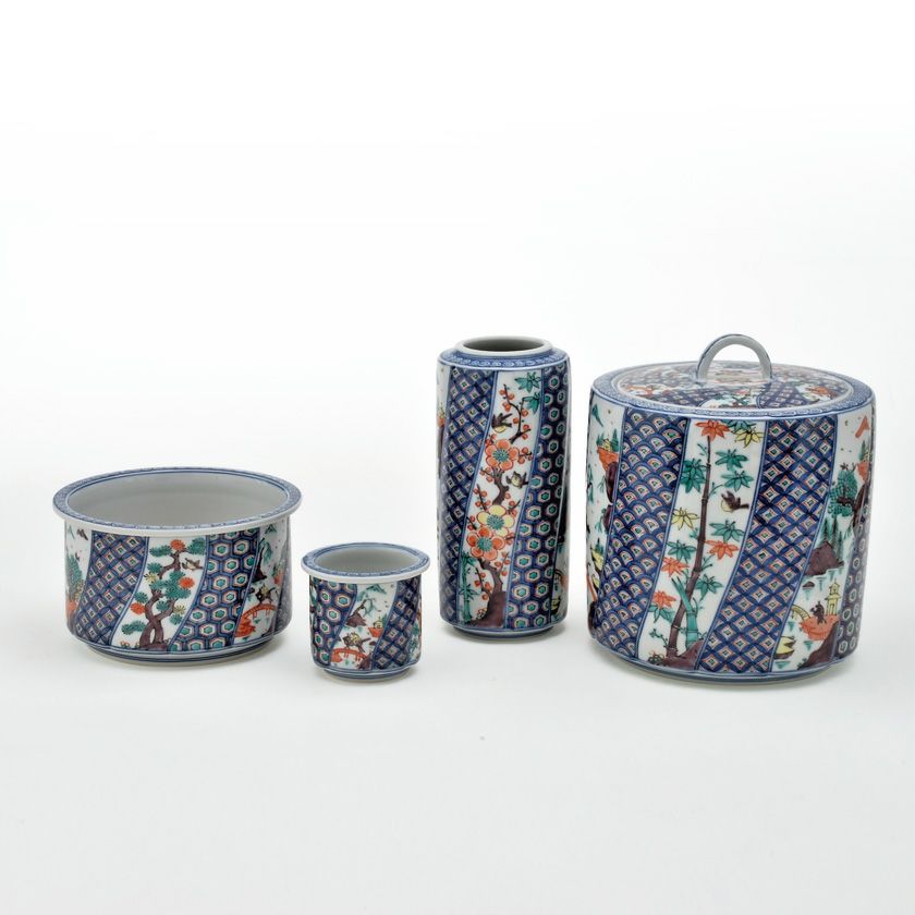 茶道具 皆具（かいぐ） 皆具 色絵 捻 高野 昭阿弥 作 | 千年の香り 千紀園