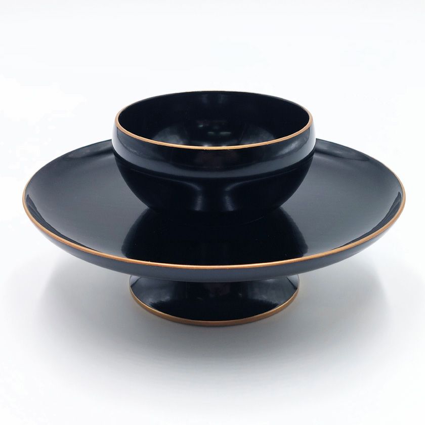 茶道具 天目台（てんもくだい） 尼崎台 塗 金縁 宗悦