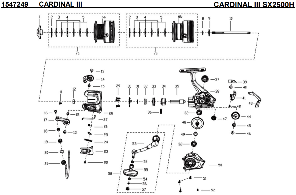 1547249 CARDINAL III SX2500H | PureFishing Japan 製品リールパーツ