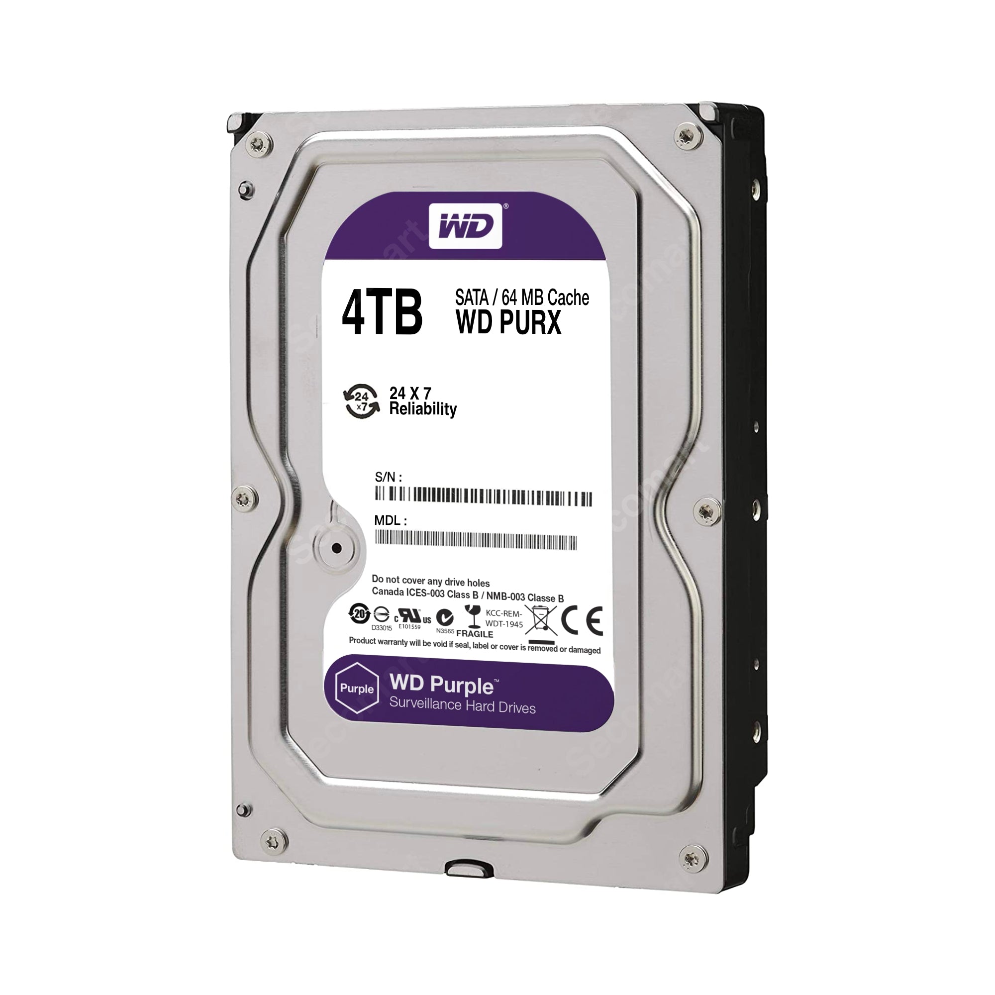 WD Purple 4TB Hard Drive Surveillance Internal HDD OEM Western Digital