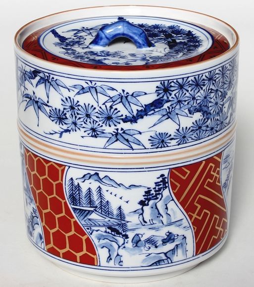 通販販売【茶道具】 水指 染付金襴手 *西尾瑞豊* 茶道道具