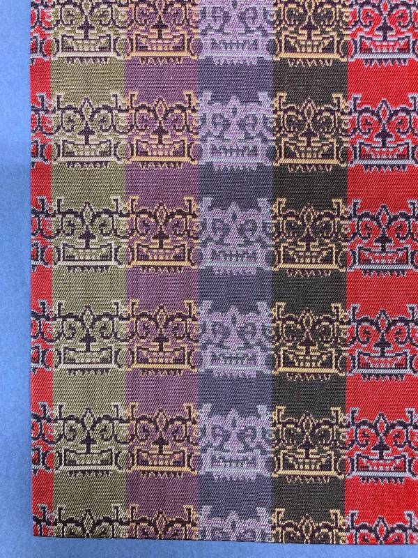 茶道具】龍村美術織物裂 出帛紗 「獅噛文長斑錦」 *正絹*出袱紗*出服紗*