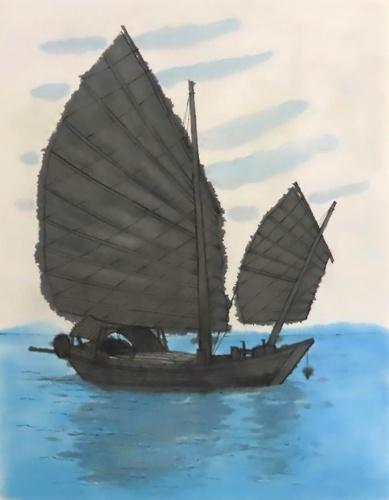 版画 「海のシルクロードを行く：「海のシルクロード・大和路」より