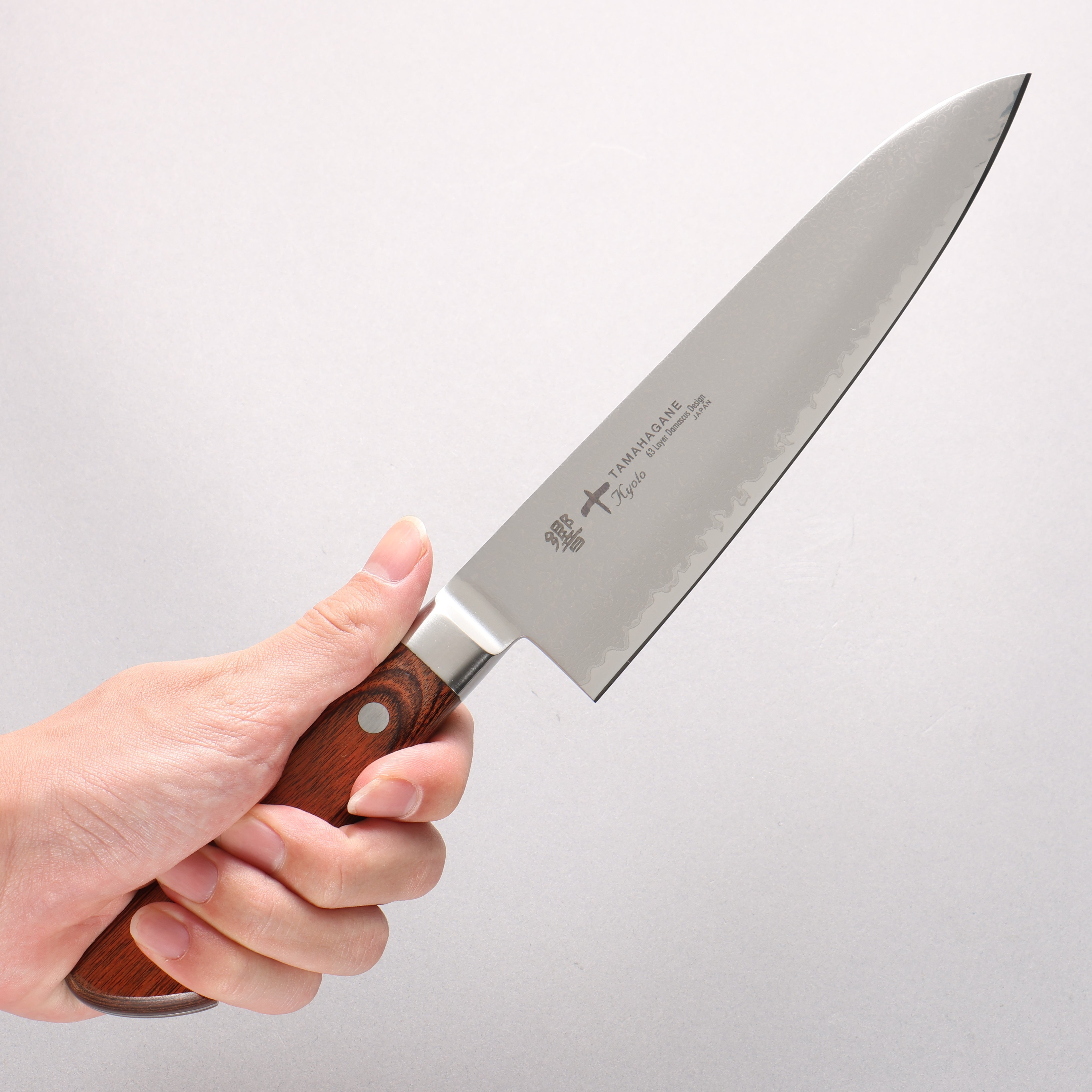 玉鋼 響十 63層 ダマスカス 牛刀包丁 180mm KP-1106 – 清助刃物 Japan