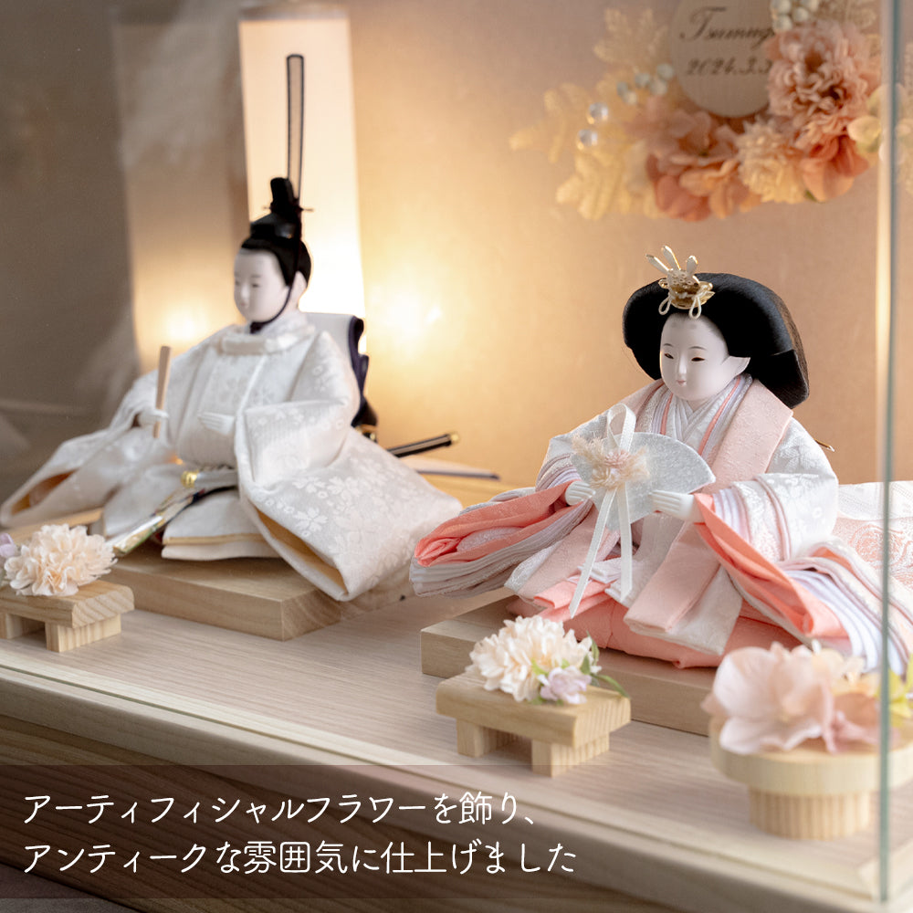 ラベンダーがとにかく可愛い！伝統的 雛人形セット ラベンダーが