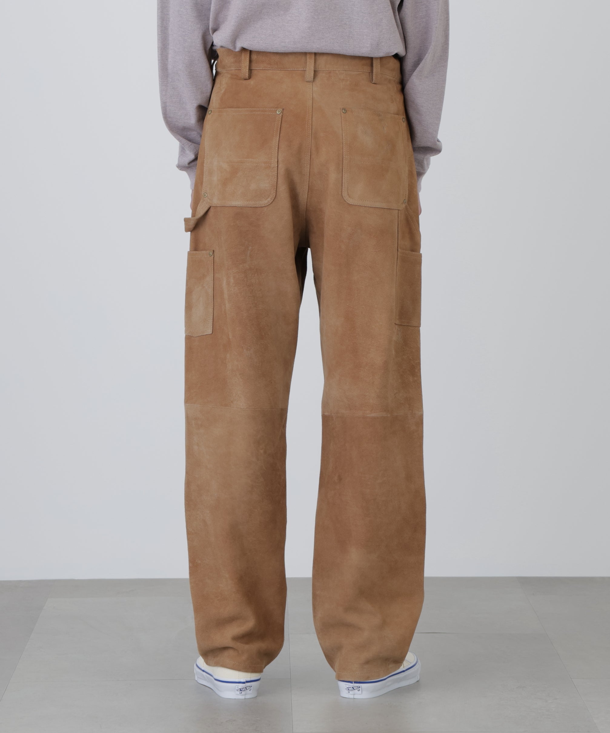 LEATHER DOUBLE KNEE PANTS ‐Goat suede Antique finish‐ | SEVEN BY SEVEN