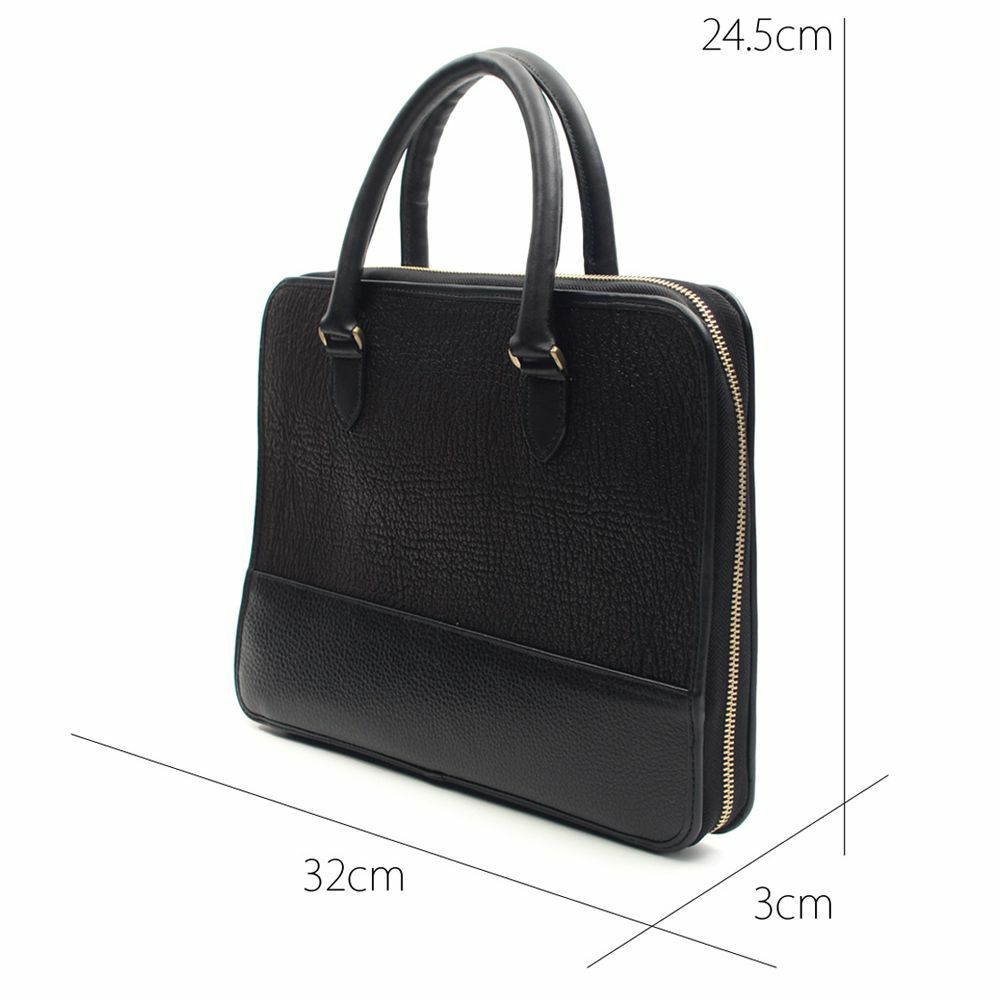 スリム ブリーフケース シャーク（サメ革）│メンズ革小物通販 S'FACTORY