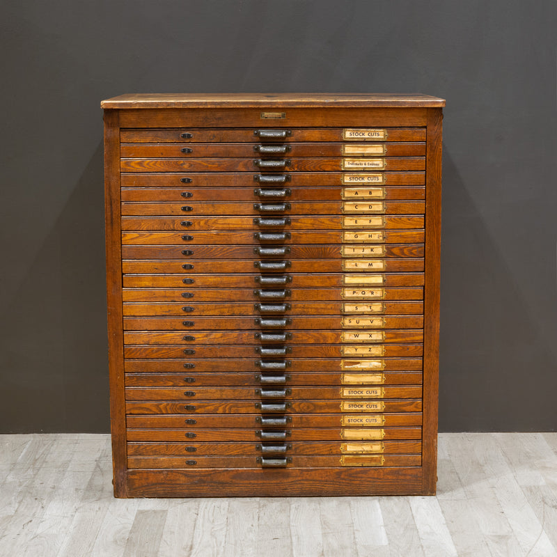 Antique Hamilton Industrial Typesetter's 24 Drawer Cabinet c.1920