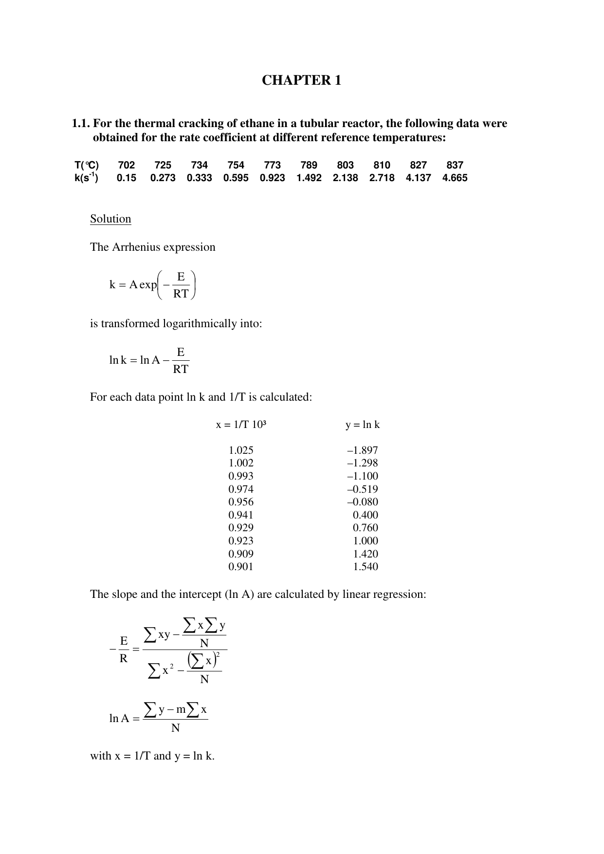 Chemical Kinetics: Reactor Design & Rate Coefficients