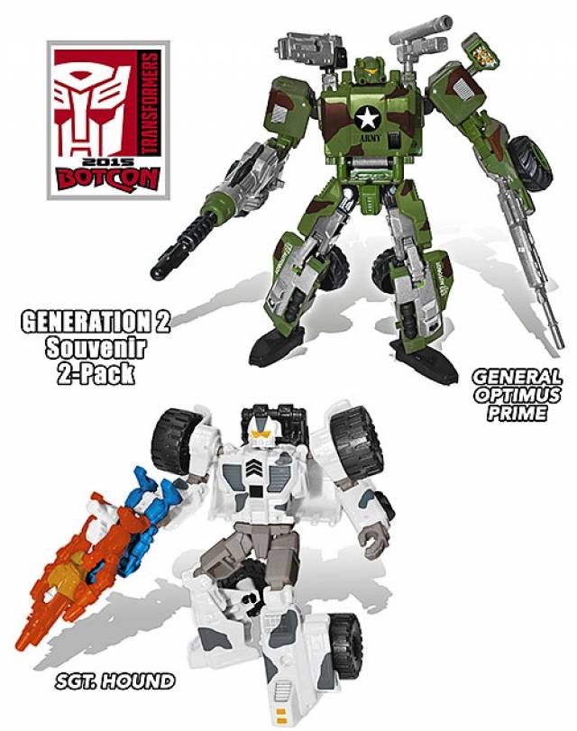 General Optimus Prime and sergeant Hount Botcon Exclusive | BotCon