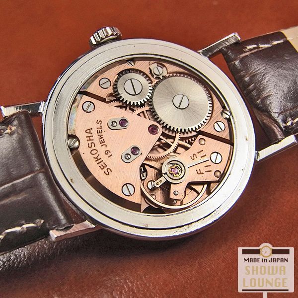 セイコー SEIKO マーベル 希少な19石赤機械 彫りインデックスの2トーン