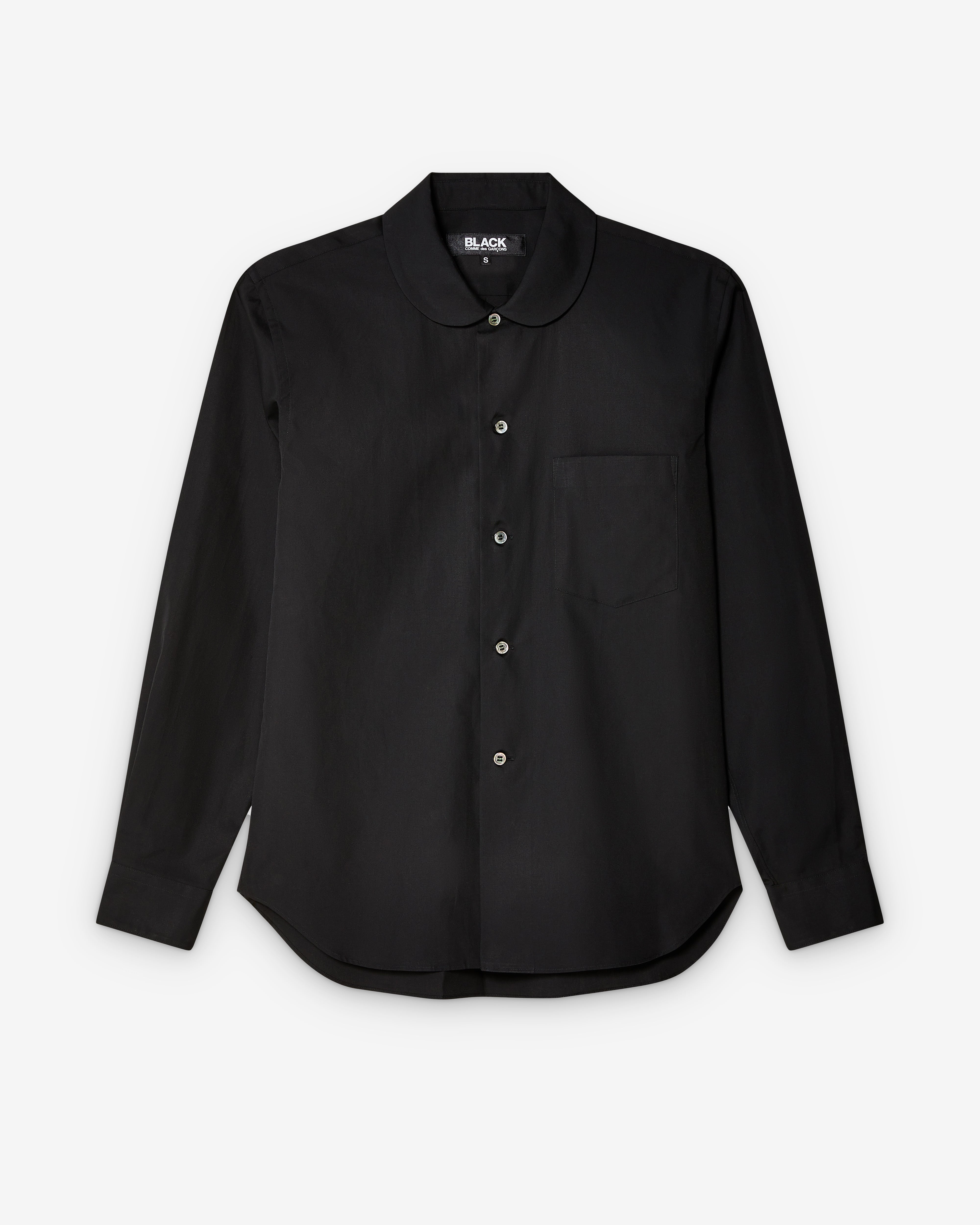 Black Comme des Garçons: Peter Pan Collar Shirt (Black) | DSMNY E-SHOP