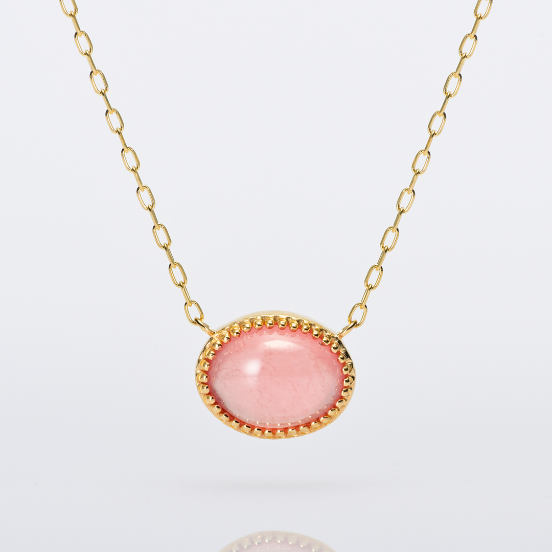 ネックレス K10/K18イエローゴールド 北海道産インカローズ(JL