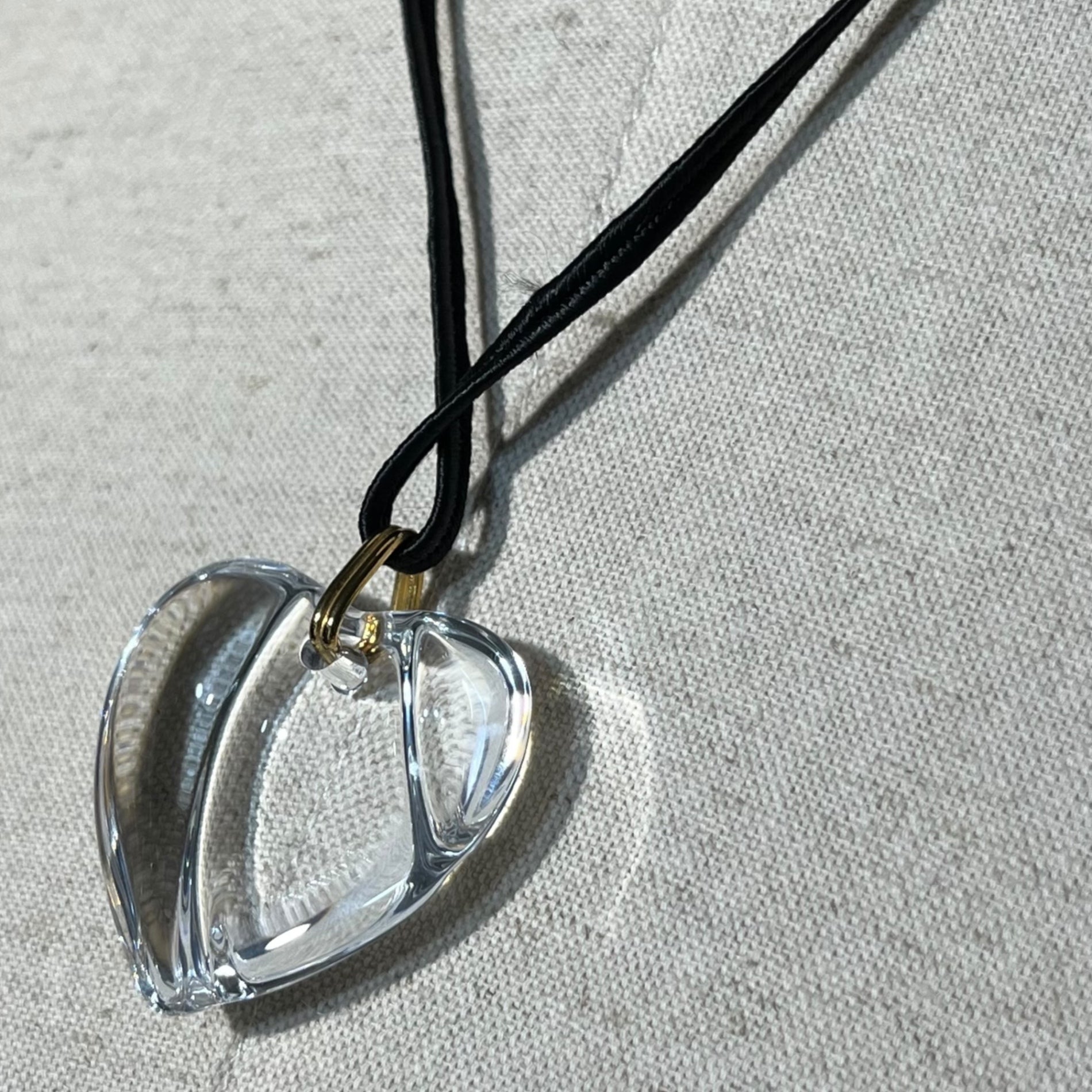 Baccarat(バカラ) Heart motif pendant glass necklace ハートモチーフ