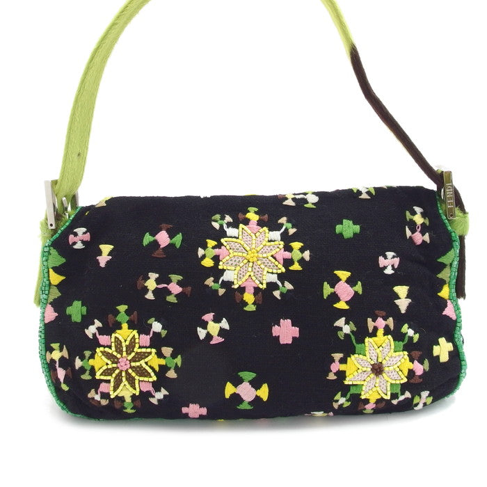 FENDI/フェンディ】 マンマバケット 刺繍ビーズ ハンドバッグ ハラコ