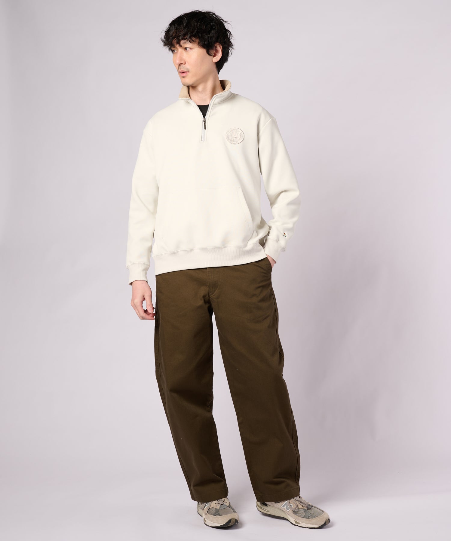 ミラノリブポンチ ハーフジップスウェット（スウェット/メンズ