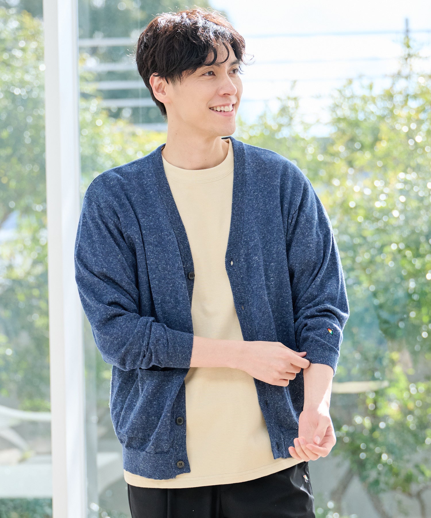 寄り添うリネン ニットカーディガン（カーディガン/ボレロ/メンズ