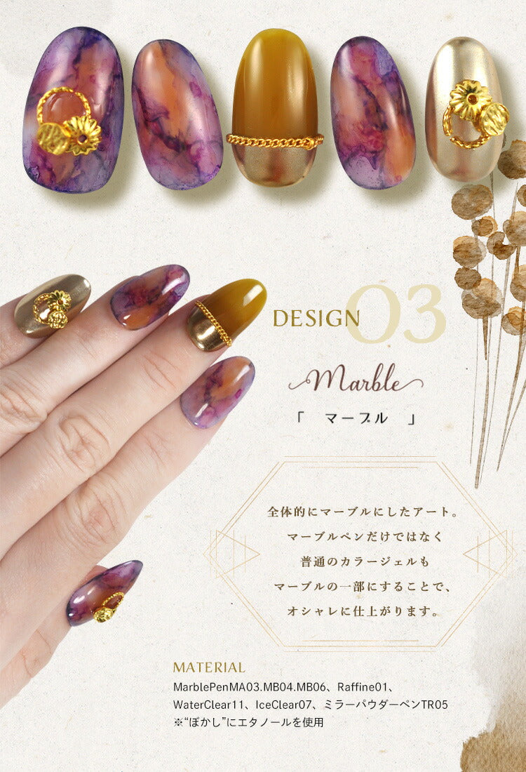 ジェルネイルの新しい形！マーブルペン マーブルリキッドのような