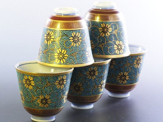 九谷焼 青粒鉄仙 汲み出し揃え – 漆陶舗あらき 輪島塗 九谷焼 山中塗