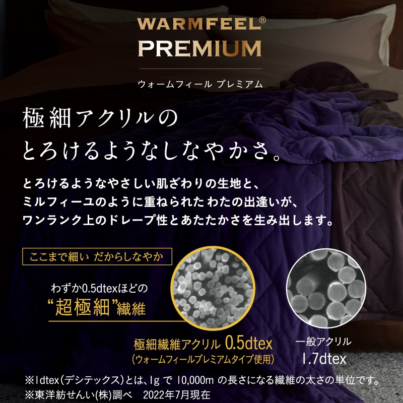 WARMFEEL インナーケット （シングルロング）150×210cm ワイン ふとん