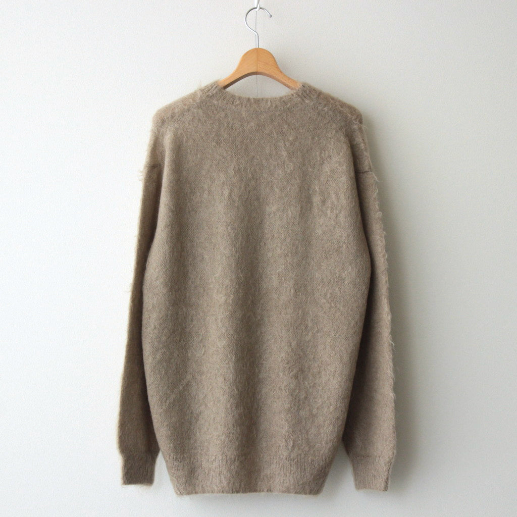 BRUSHED SUPER KID MOHAIR KNIT P/O #GRAY BEIGE [A24AP03KM] – ciacura