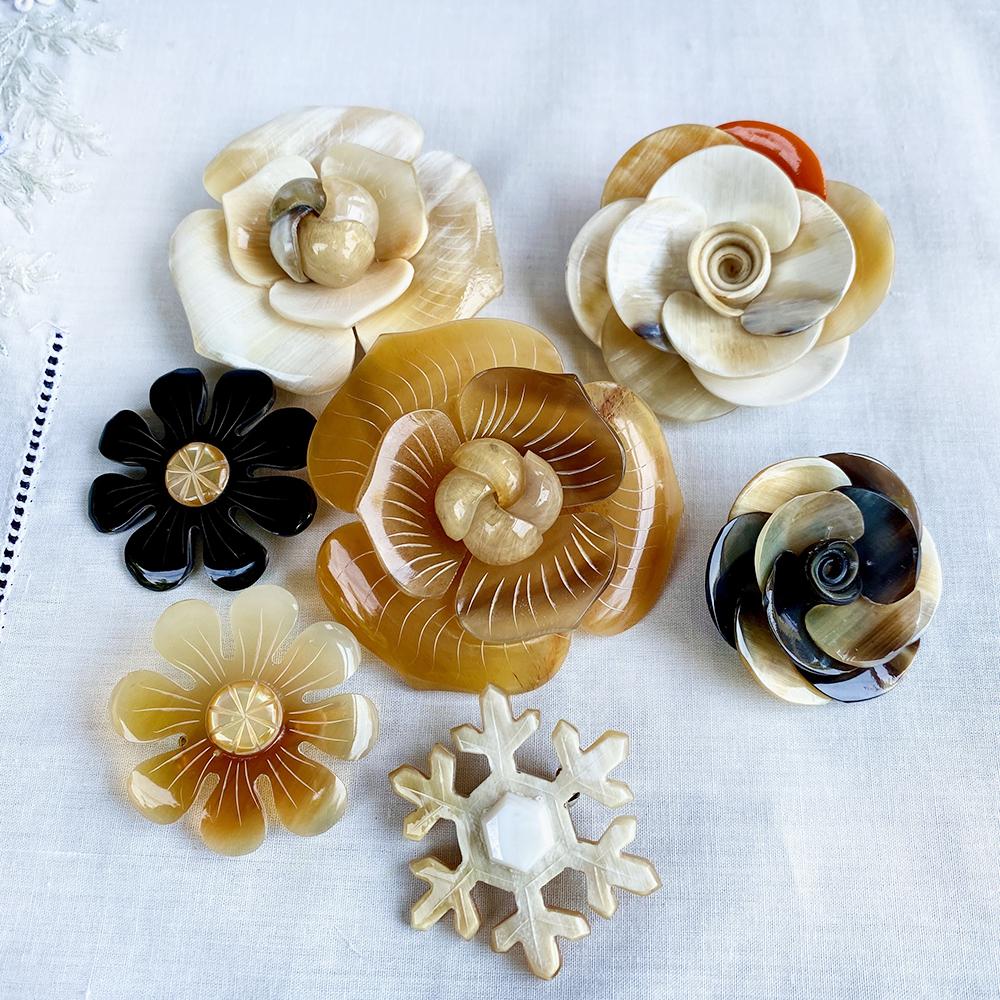 水牛角ブローチ カメリア – Zenma