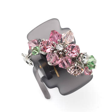 ラインドストーン バンスクリップ(ライトブラウン) | バンスクリップ