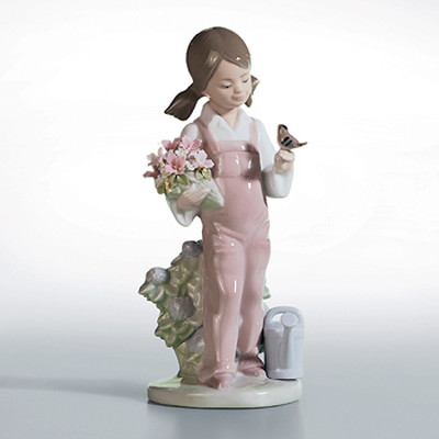 リヤドロ〉小鳥と話す少女｜近鉄百貨店ネットショップ