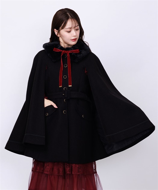 ファー襟付ケープコート | axes femme -outlet- | axes femme online