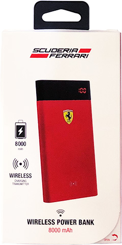 フェラーリ ワイヤレス充電機能付き モバイルバッテリー（8000mAh