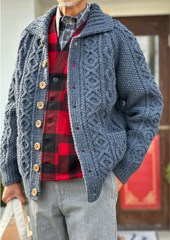 Knitwear :: INVERALLAN INDIGO MIX 3A LUMBER CARDIGAN