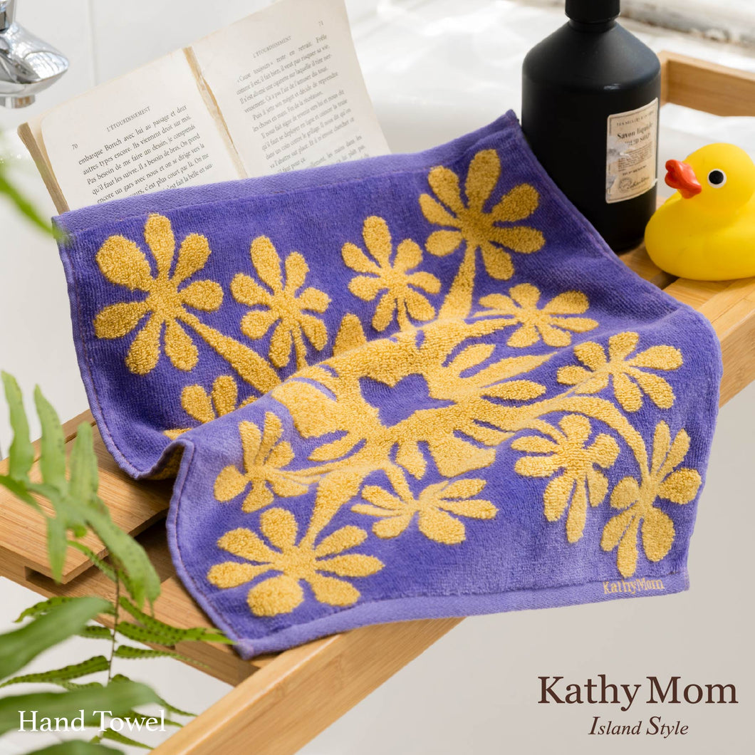 ハンドタオル ハワイアンキルト柄 ポノシリーズ #861c パープル