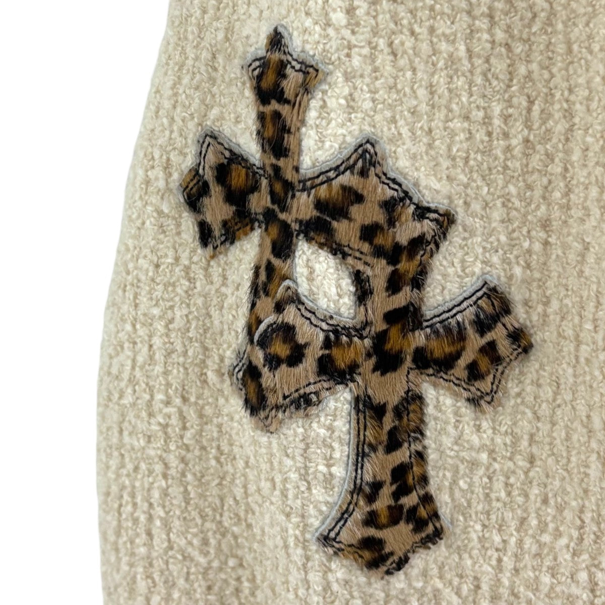 CHROME HEARTS(クロムハーツ) レオパード クロスパッチ付き ニット