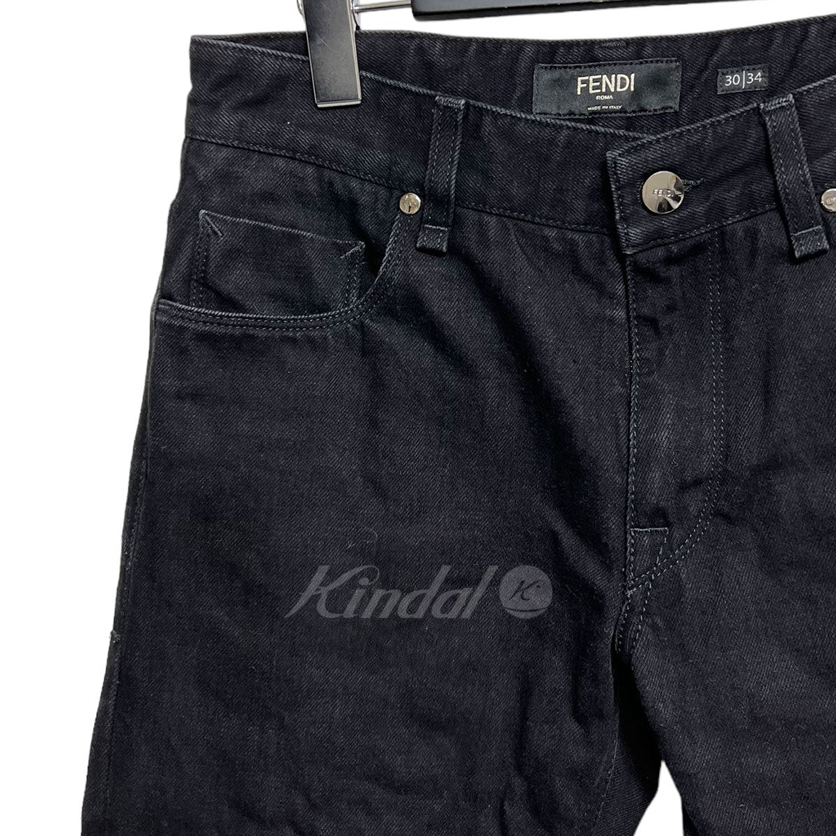FENDI(フェンディ) 2021SS ズッカ柄刺繍デニムパンツ ブラック サイズ