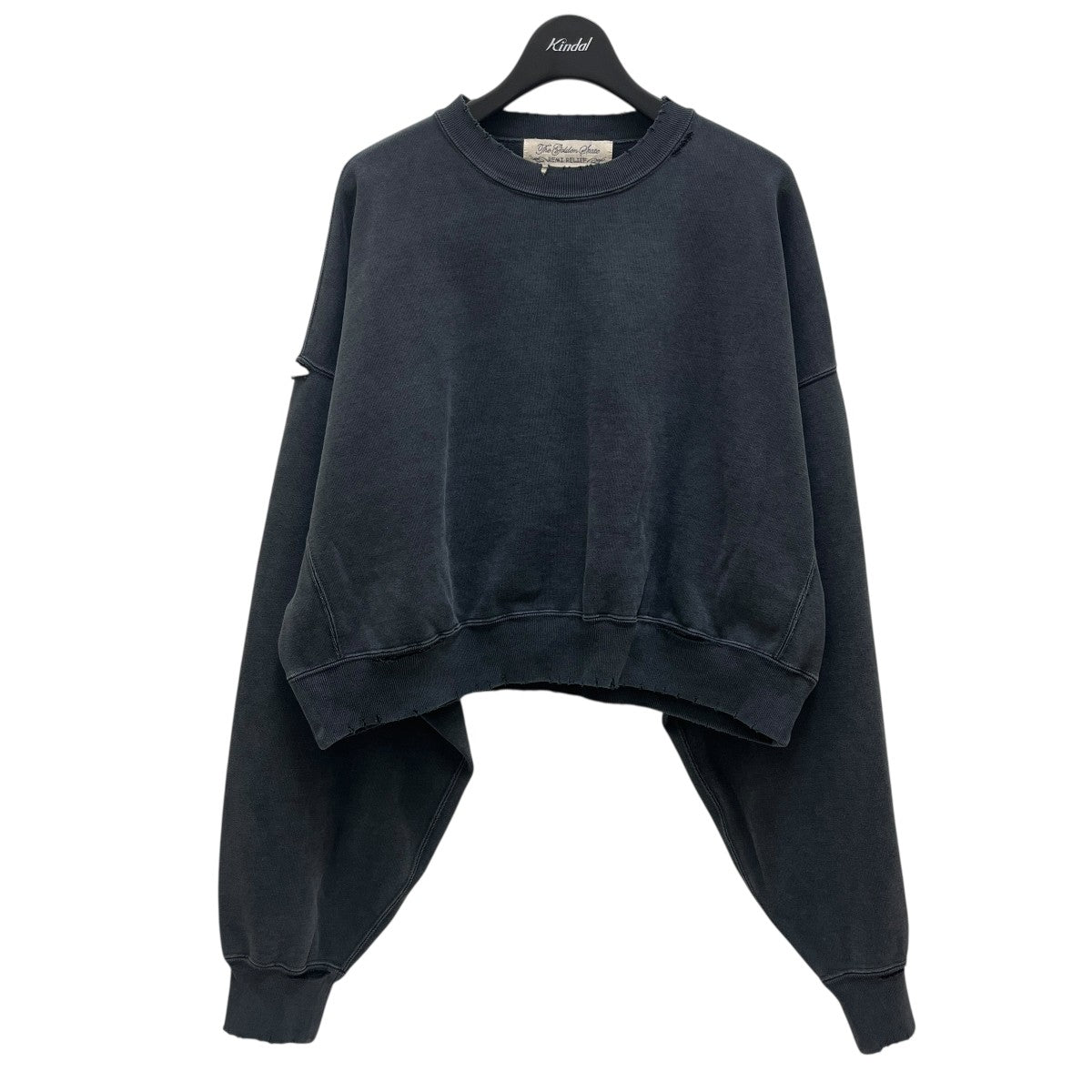 REMI RELIEF×SHISHIKUI ダメージ加工クルーネックスウェット ブラック