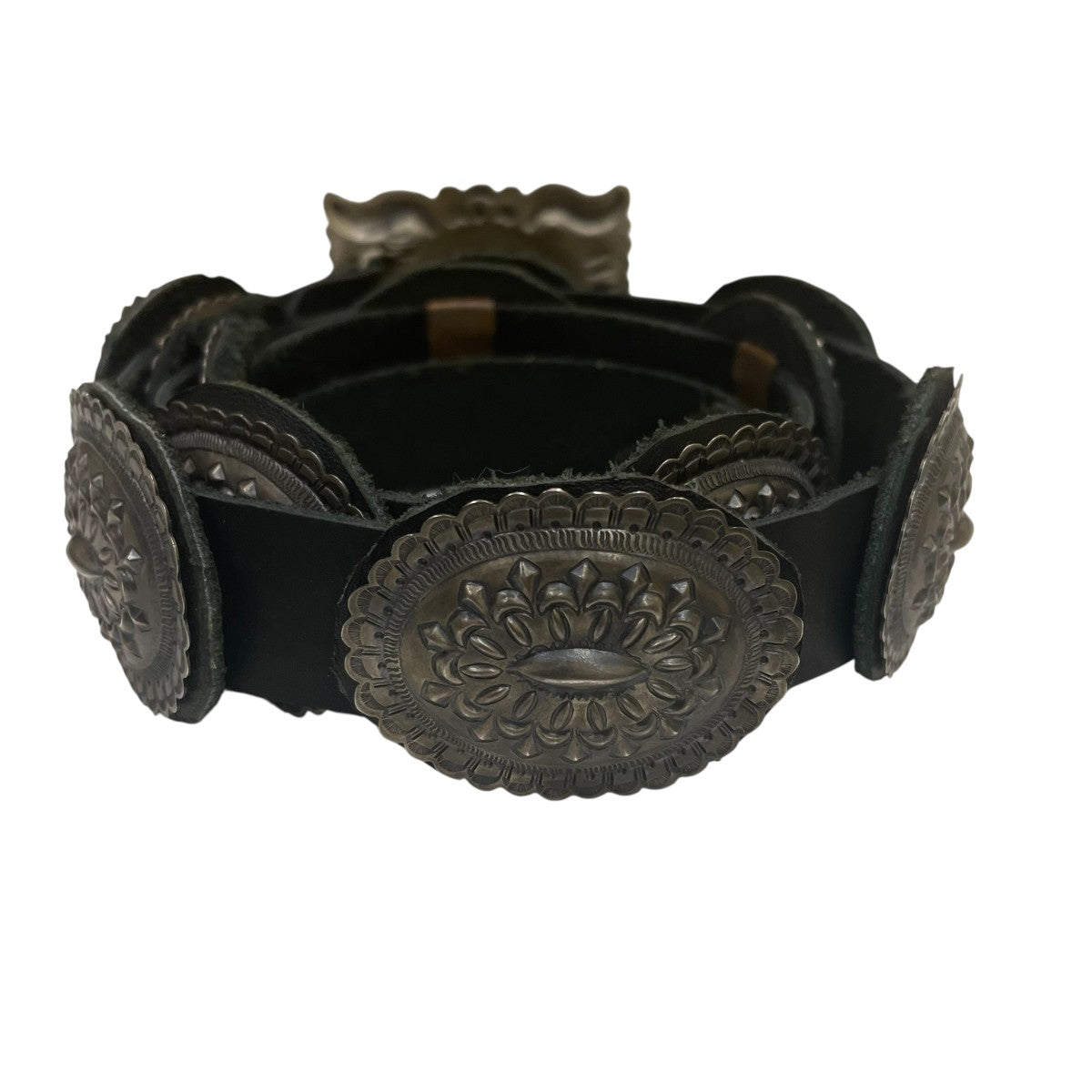 NAVAJO(ナバホ) Tom Charlie ナバホ族コンチョベルト VINTAGE ブラック