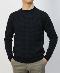 クルチアーニ / Cruciani / クルーネック ニット / 千鳥格子柄