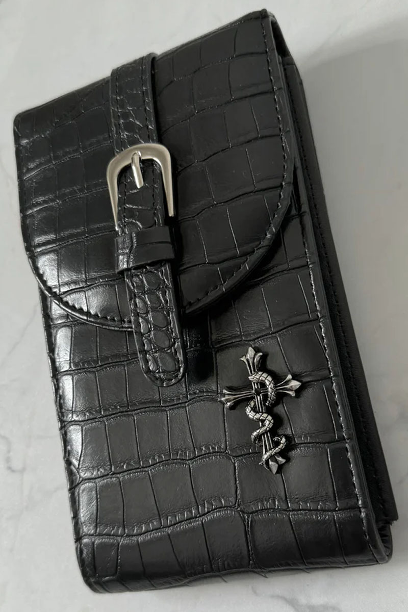 gibous (ギボス) snake cross smartphone shoulder bag / ロック