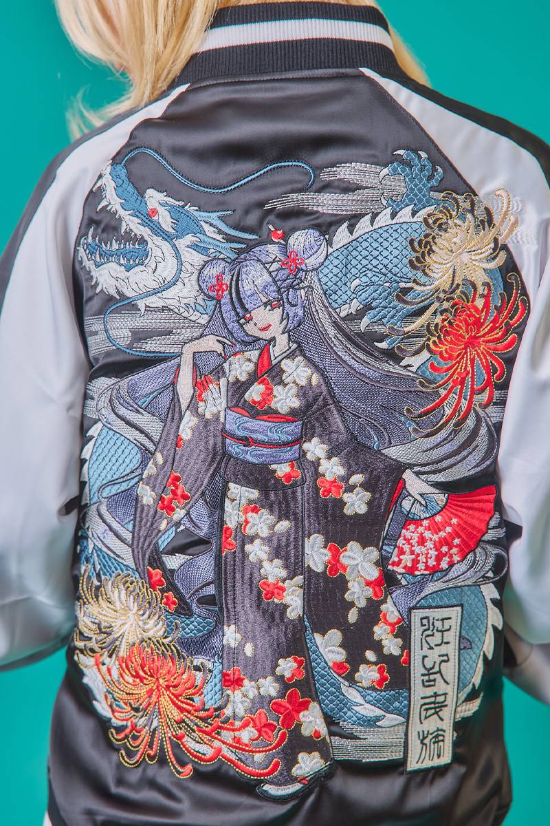 寝田ルネ×PSYCHO NATION(サイコ・ネーション) リュウキモノスカジャン