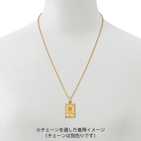 純金5gコインバー ダイヤモンド ペンダントトップ | 高品質 金・プラチナ